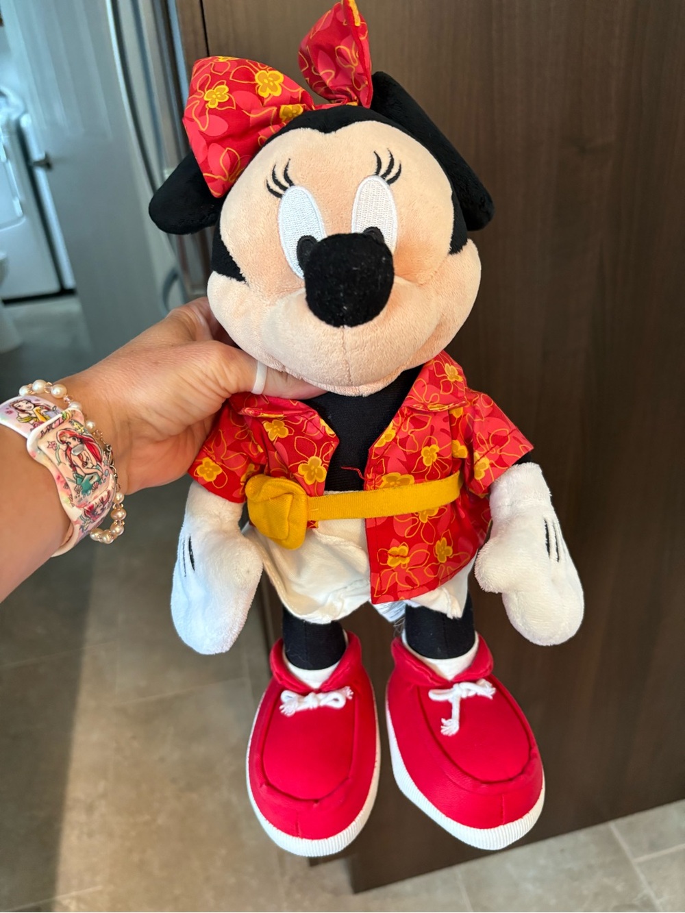 Disney Minnie Mouse Plush 16” Chinese New Year Outfit Floral Shirt